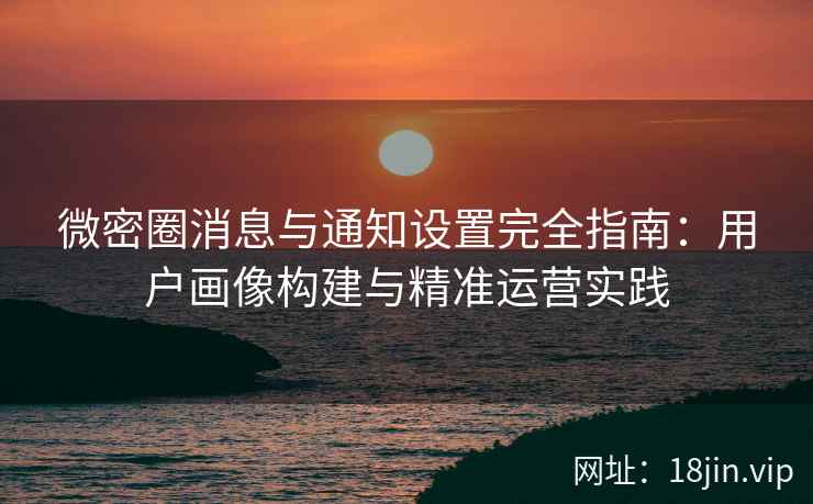 微密圈消息与通知设置完全指南：用户画像构建与精准运营实践